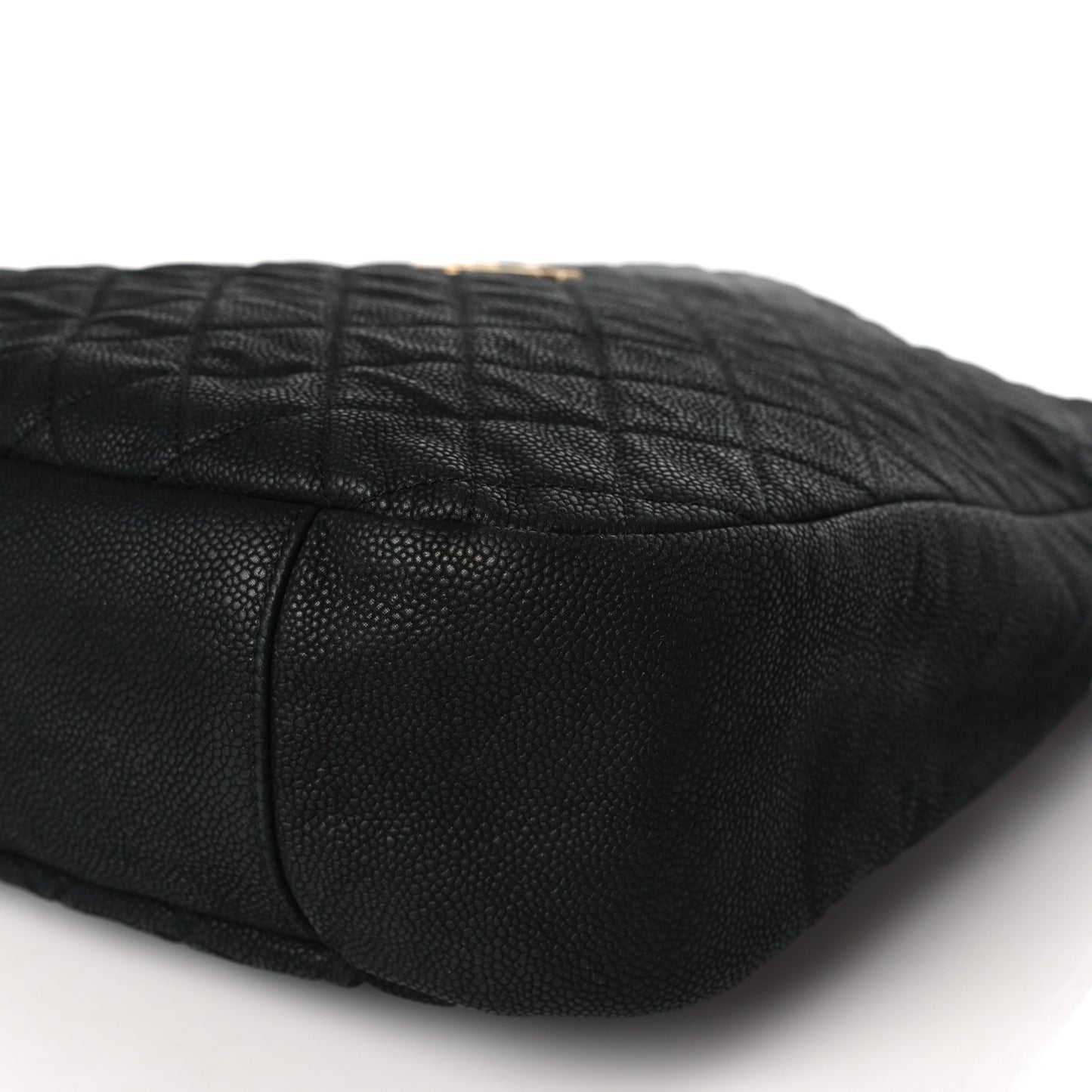 Iridescent Caviar Quilted Country Chic Hobo Black