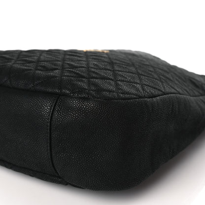 Chanel Iridescent Caviar Quilted Country Chic Hobo Black 9 of 9