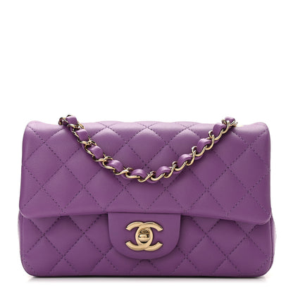 Chanel Lambskin Quilted Mini Rectangular Flap Purple 1 of 11