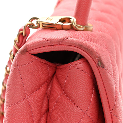 Chanel Caviar Quilted Small Coco Handle Flap Pink 14 of 15