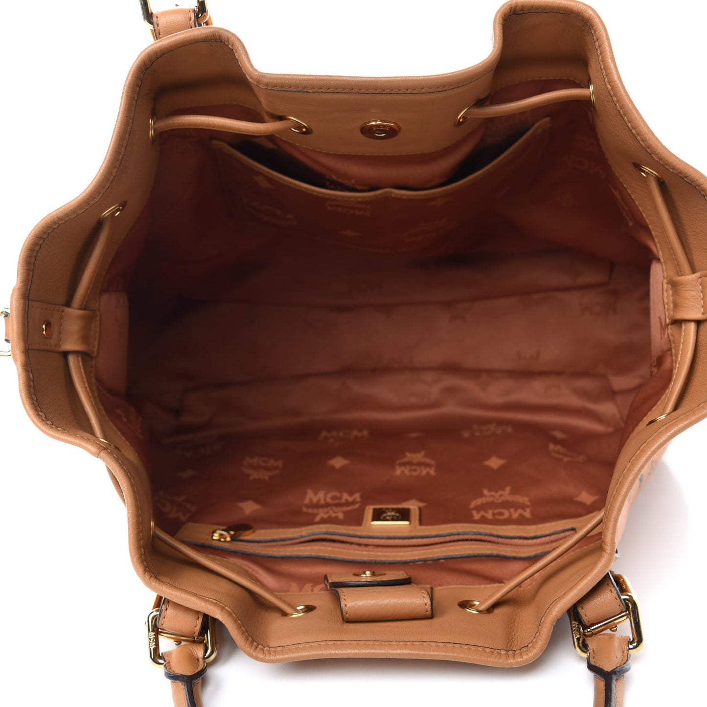 Visetos Medium Drawstring Shopper Cognac