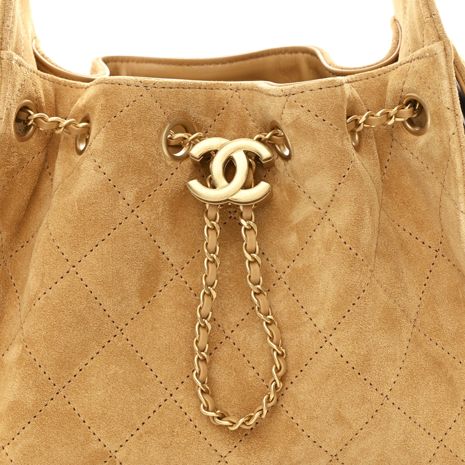 Chanel Suede Quilted Mini Chanel 25 Handbag Beige 8 of 11