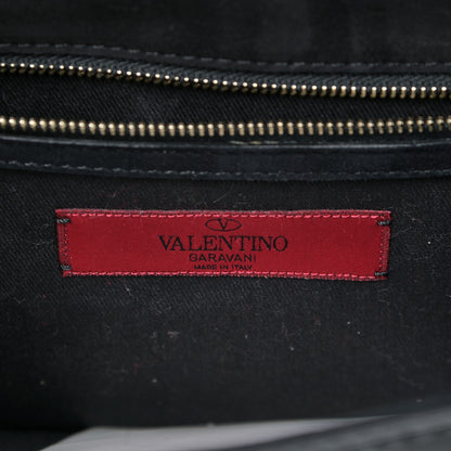 Valentino Garavani Patent Monochrome Medium Glam Lock Rockstud Flap Black 8 of 15
