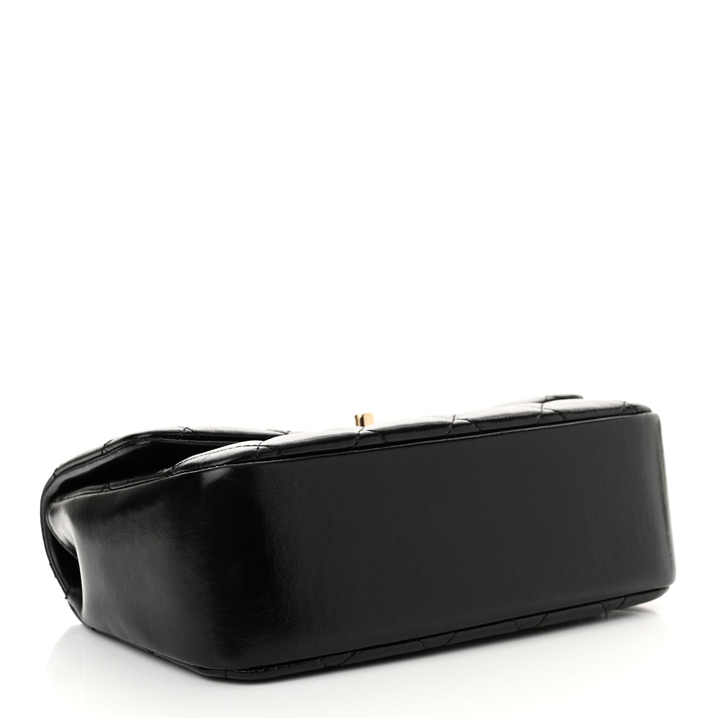 Shiny Lambskin Quilted Coco Trip Flap Bag Black
