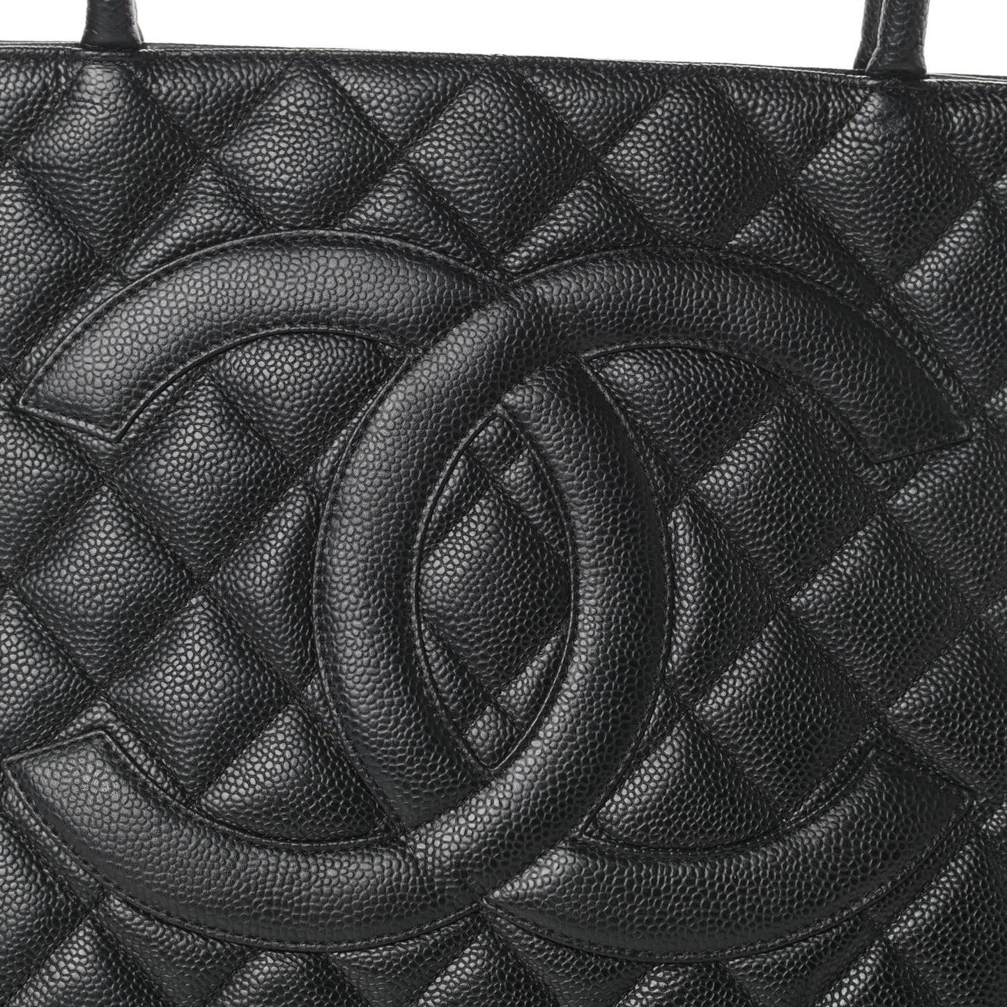 Caviar Quilted Medallion Tote Black
