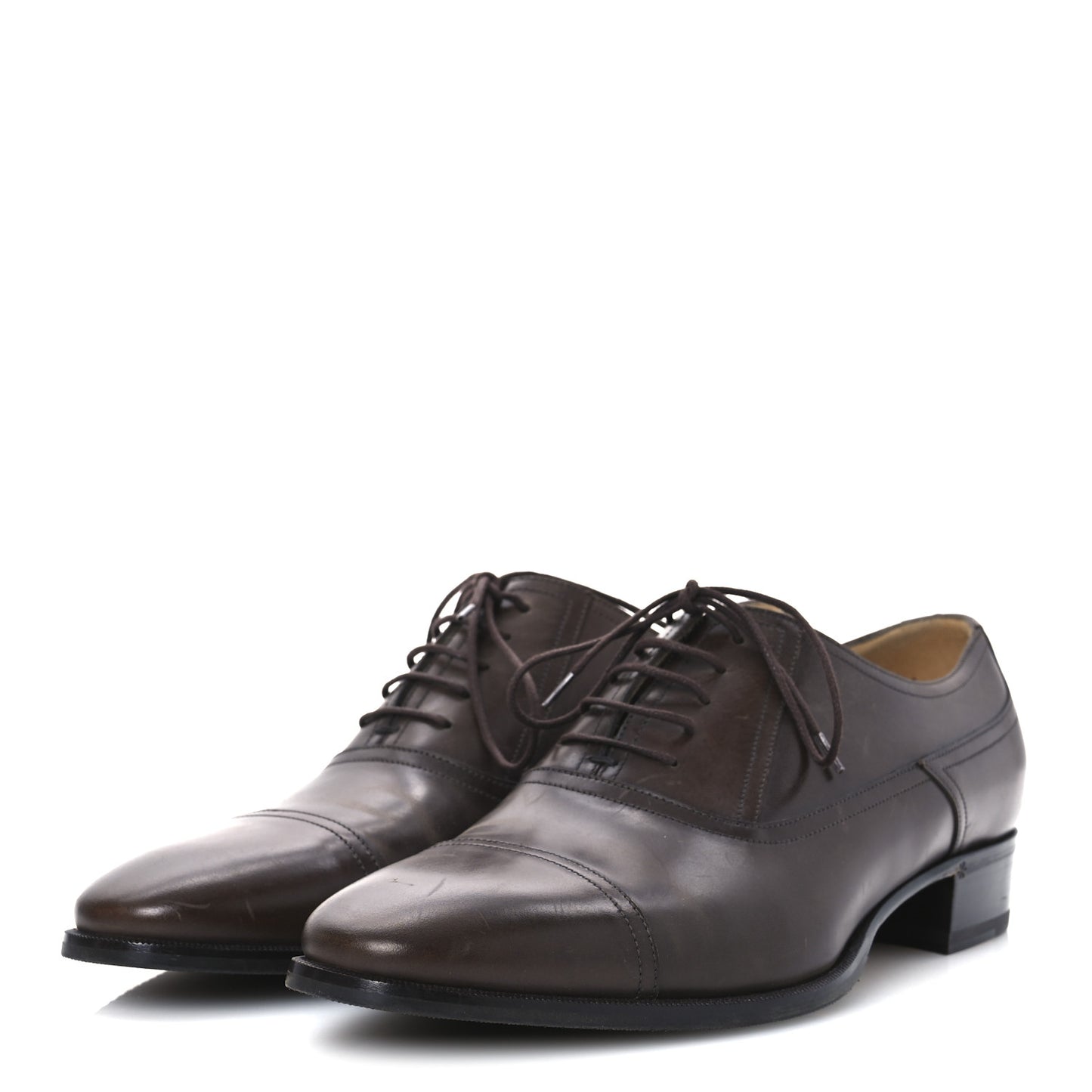 Calfskin Mens Captoe Oxford Loafers 9 Brown