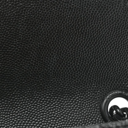Saint Laurent Grain De Poudre Textured Mixed Matelasse Triquilt Medium Monogram Satchel Black 10 of 11