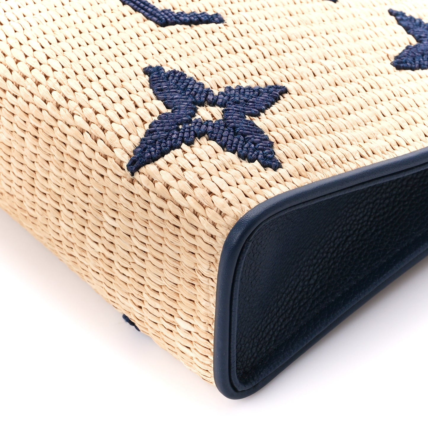 Raffia Calfskin Monogram Giant Toiletry Pouch 26 Blue