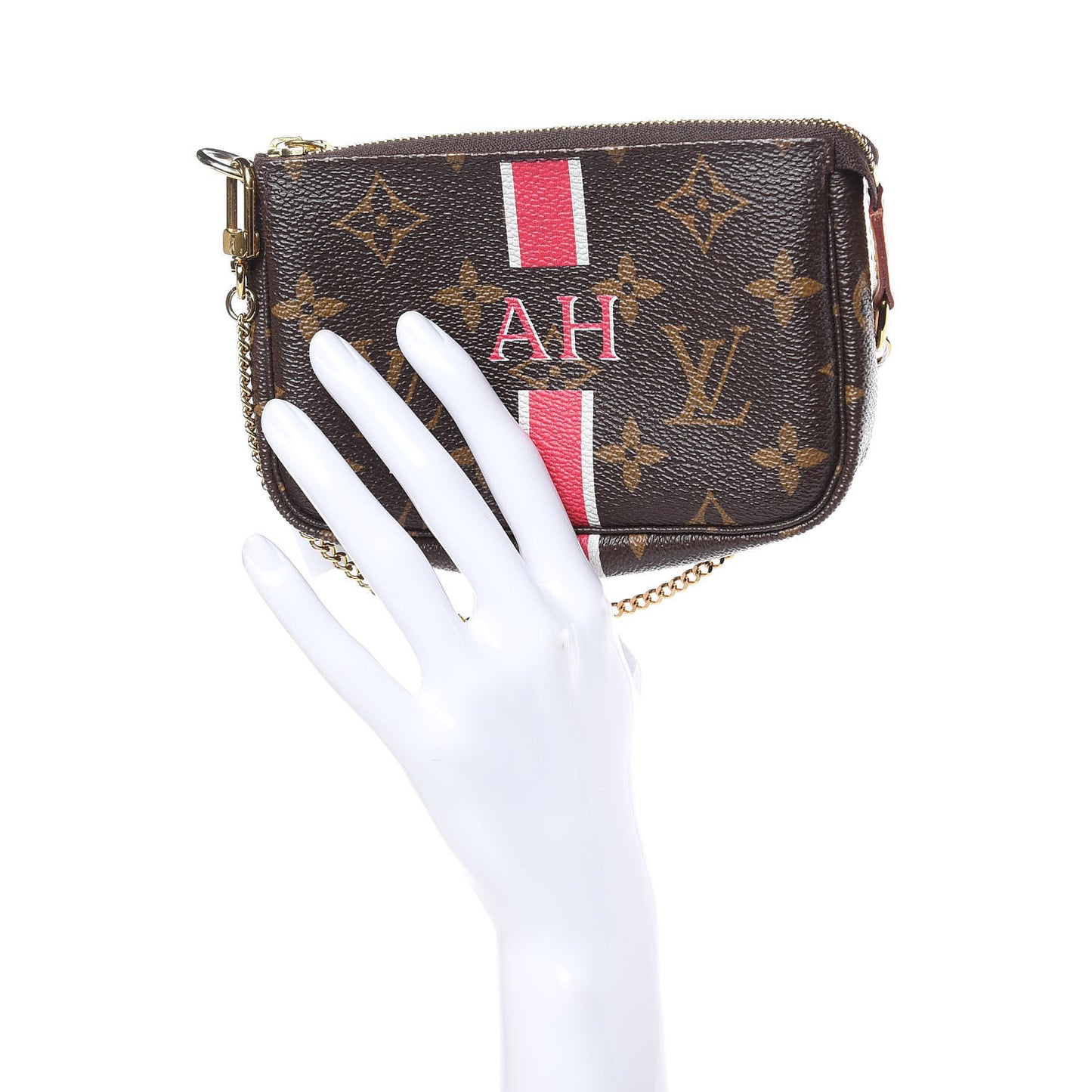 Monogram My LV Heritage Mini Pochette Accessories White Fuchsia