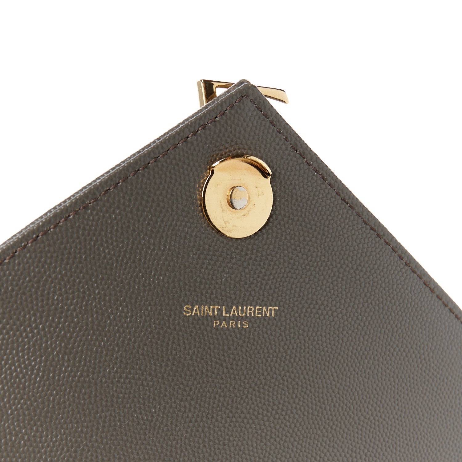 Saint Laurent Grain De Poudre Matelasse Chevron Large Monogram Satchel Earth 7 of 11