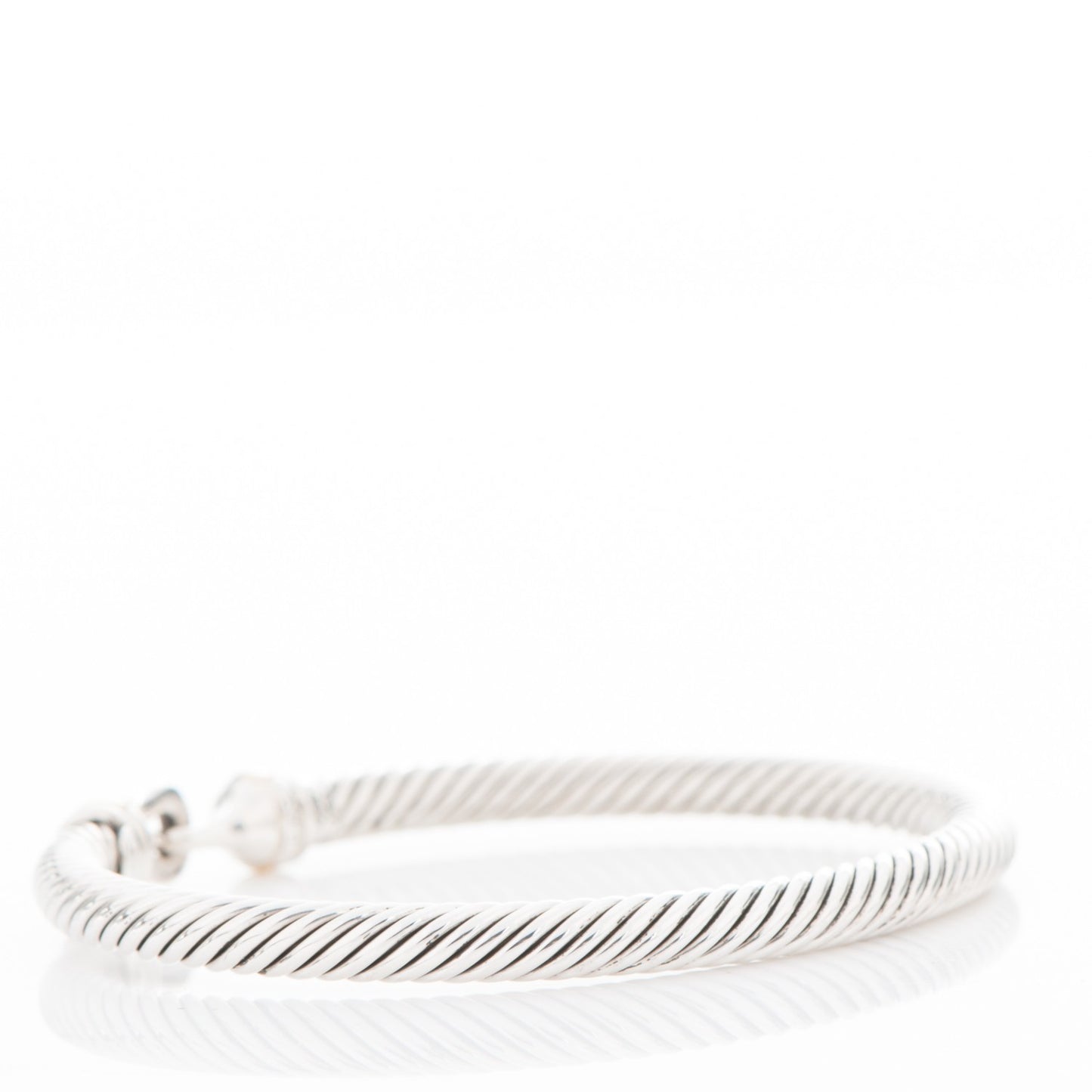 Sterling Silver 18K Yellow Gold 5mm Cable Classic Buckle Bracelet