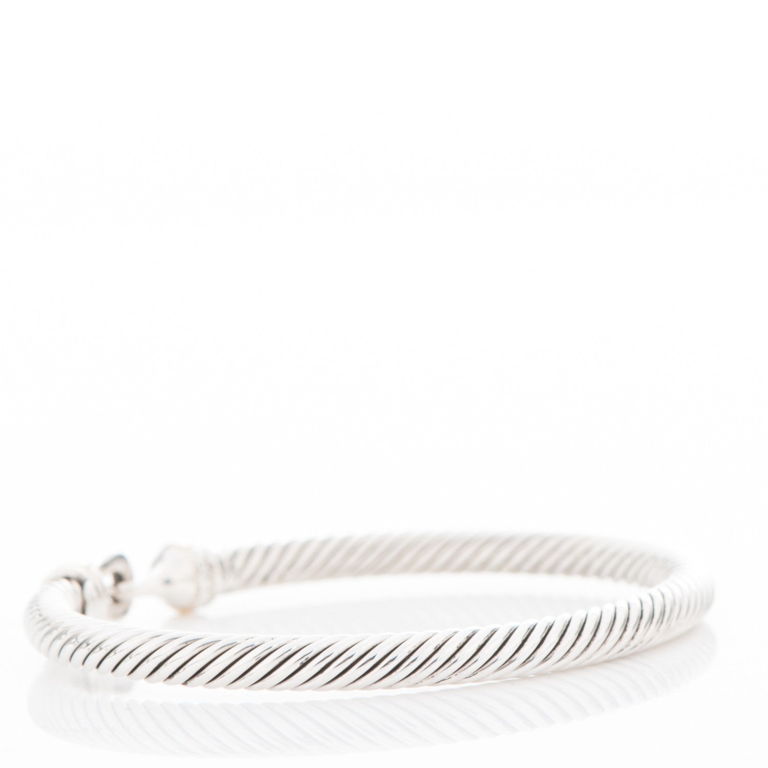 David Yurman Sterling Silver 18K Yellow Gold 5mm Cable Classic Buckle Bracelet 3 of 4