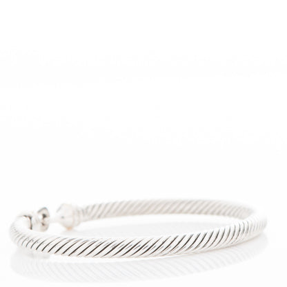 David Yurman Sterling Silver 18K Yellow Gold 5mm Cable Classic Buckle Bracelet 3 of 4