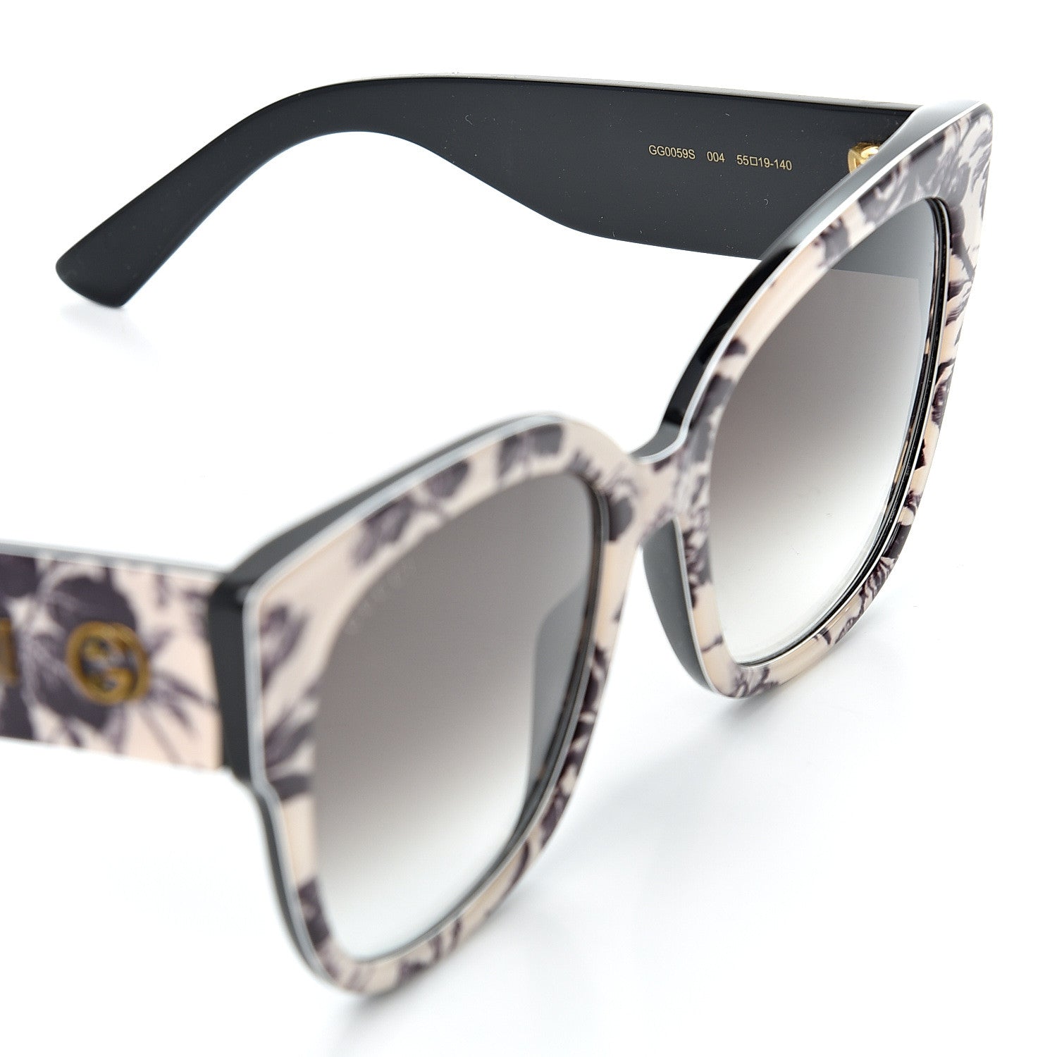 Gucci Acetate Herbarium Print Square Frame Sunglasses GG0059S White 6 of 7