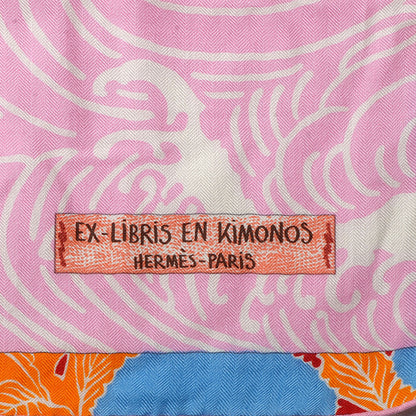 Hermes Cashmere Silk Ex Libris En Monogram Kimonos Shawl 140 4 of 6