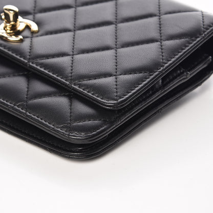 Chanel Lambskin Quilted Trendy CC Wallet On Chain WOC Black 10 of 11