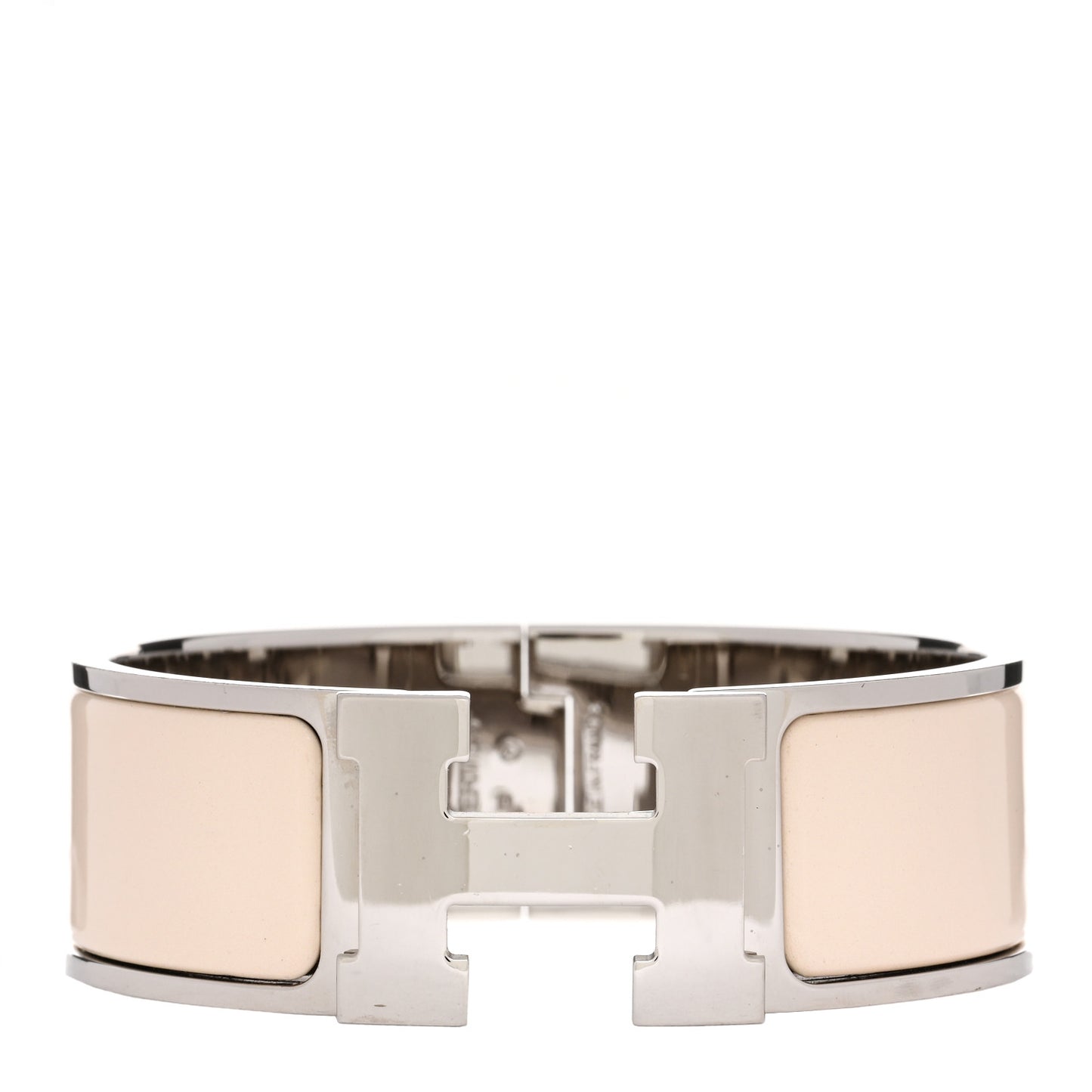 Enamel Wide Clic Clac H Bracelet PM Blanc Percale