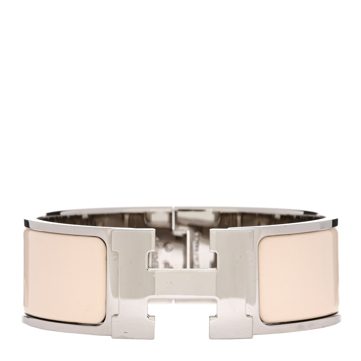 Hermes Enamel Wide Clic Clac H Bracelet PM Blanc Percale 1 of 4