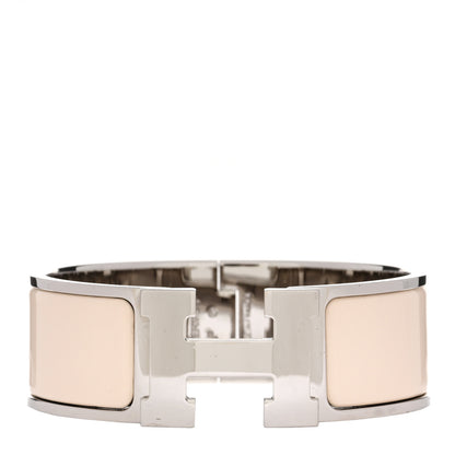 Hermes Enamel Wide Clic Clac H Bracelet PM Blanc Percale 1 of 4