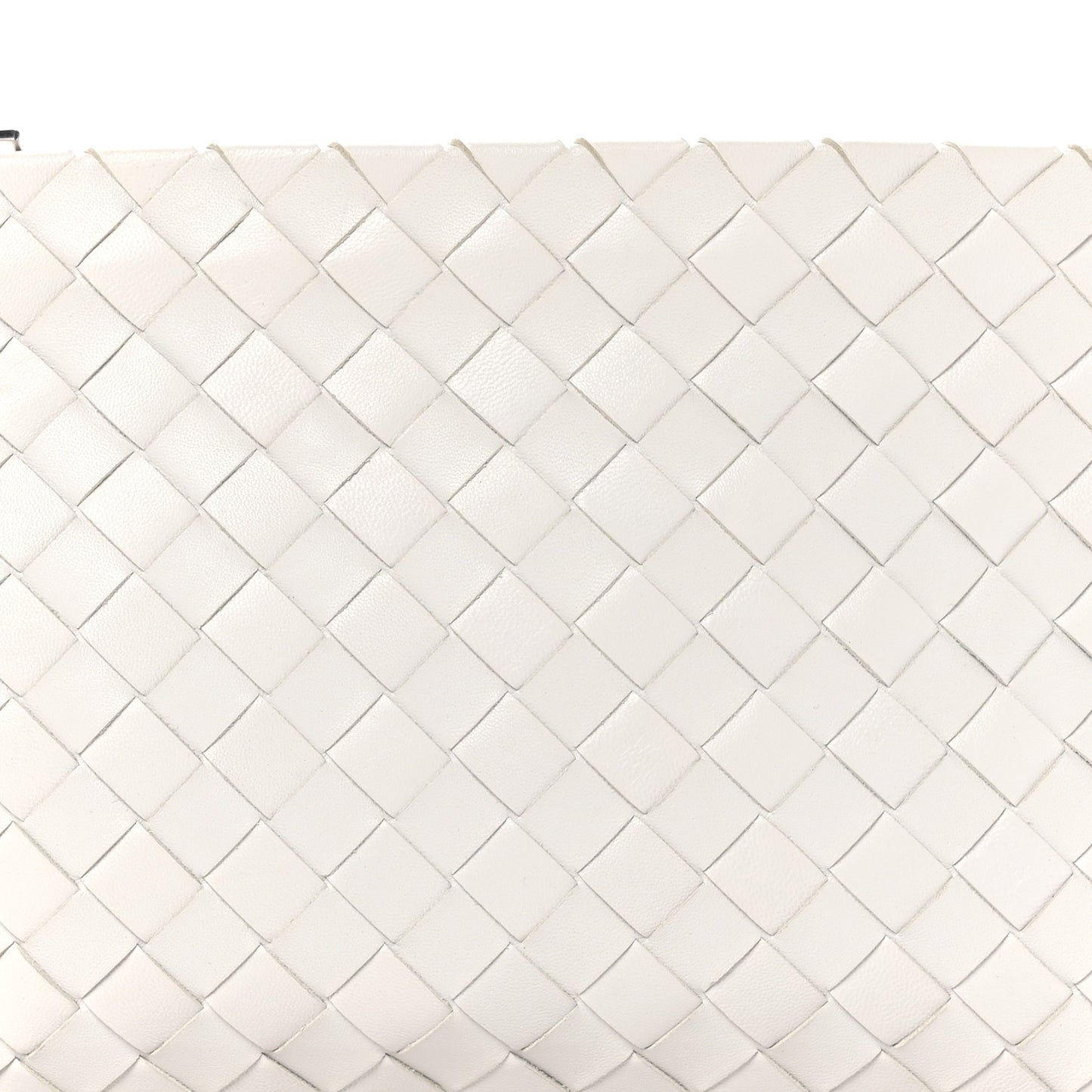 Nappa Intrecciato Medium Zip Pouch White