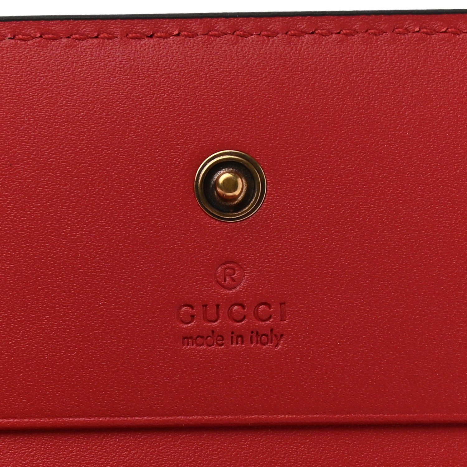Gucci GG Supreme Monogram Cherry Embellished Card Case Wallet Hibiscus Red 6 of 8
