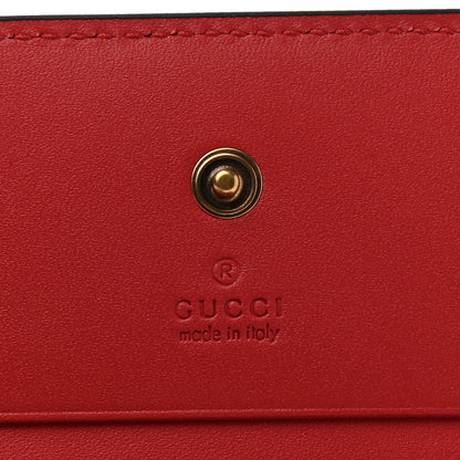 Gucci GG Supreme Monogram Cherry Embellished Card Case Wallet Hibiscus Red 6 of 8
