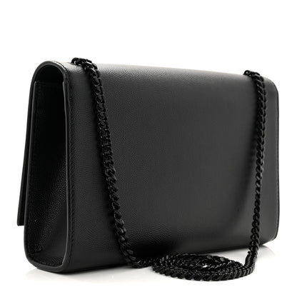 Saint Laurent Grain De Poudre Medium Classic Monogram Monochrome Kate Satchel Black 3 of 10