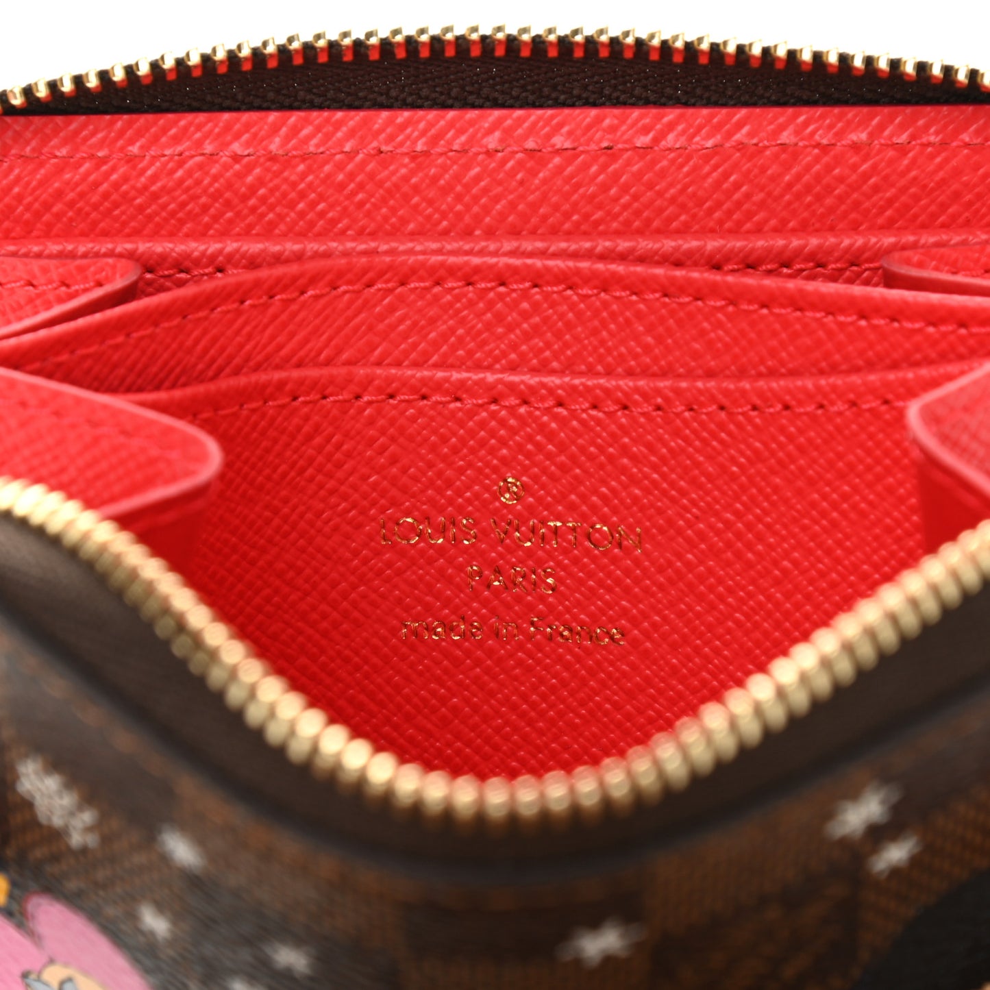 Damier Ebene 2021 Christmas Animation London Zippy Coin Purse Red