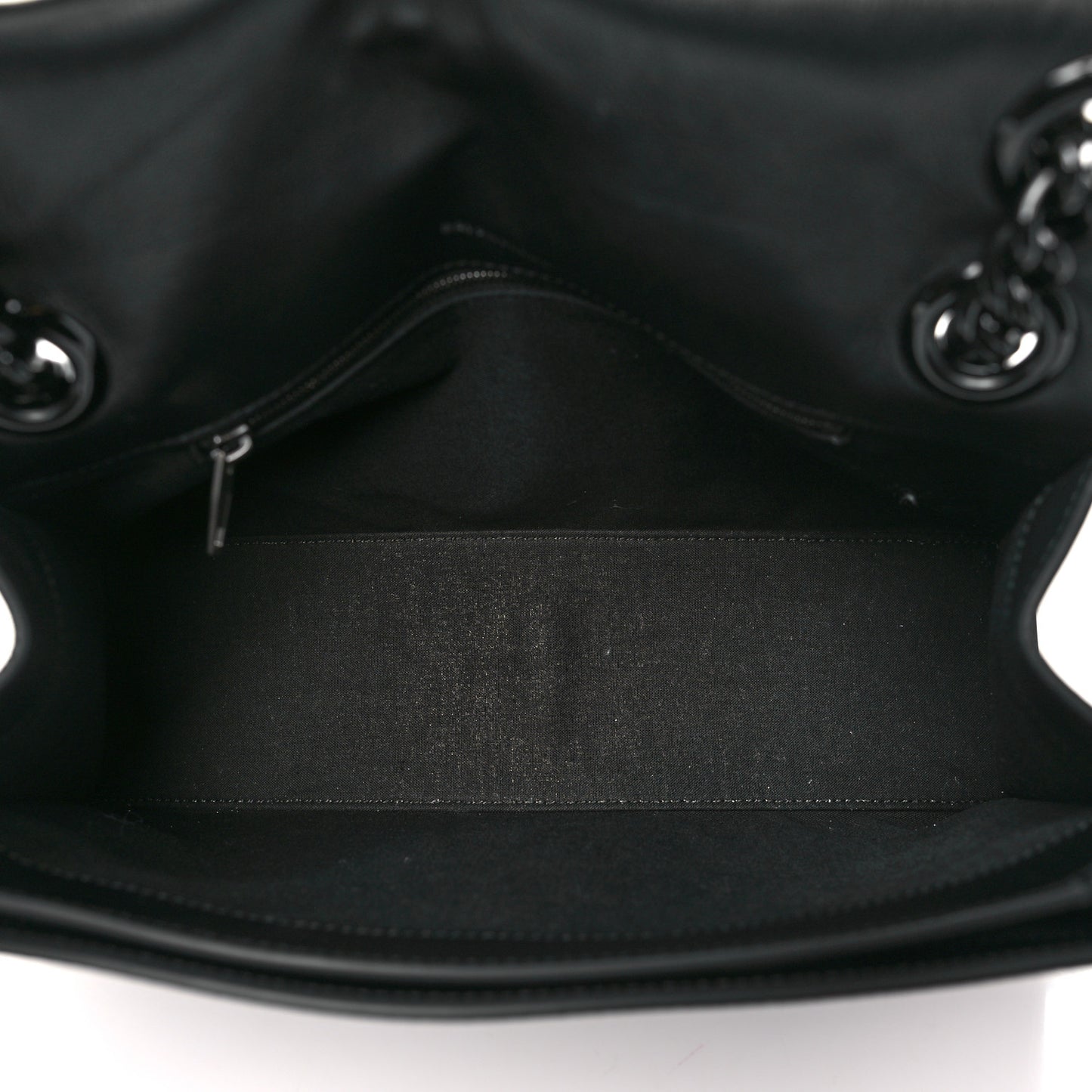 Crushed Calfskin Monochrome Medium Crush Chain Bag Black