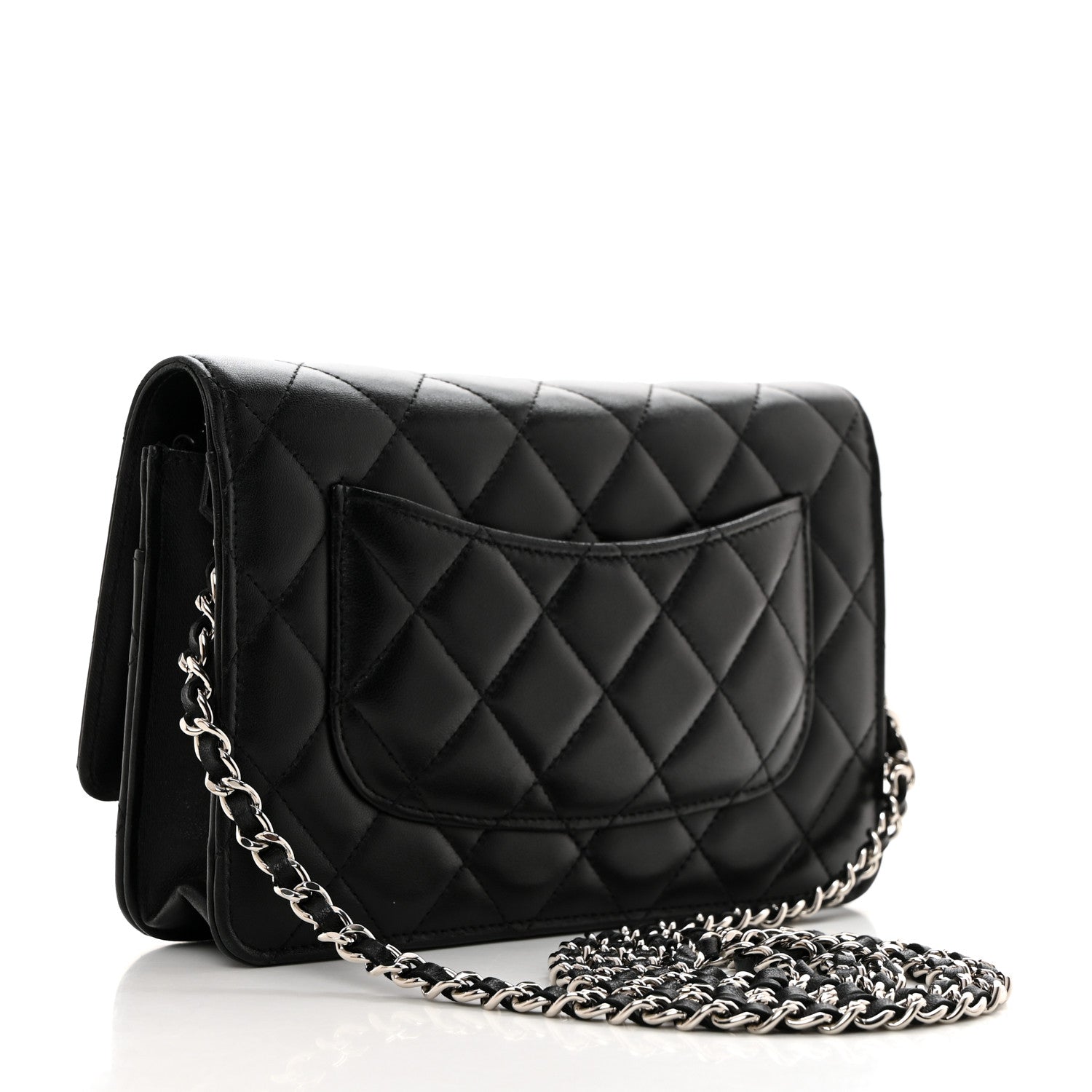 Chanel Lambskin Quilted Wallet On Chain WOC Black 2 of 11