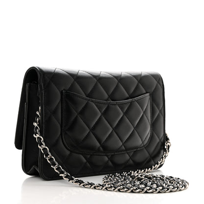 Chanel Lambskin Quilted Wallet On Chain WOC Black 2 of 11