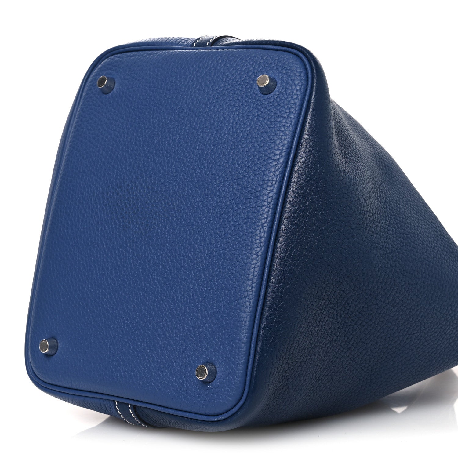 Hermes Taurillon Clemence Casaque Picotin Lock 22 MM Bleu Saphir