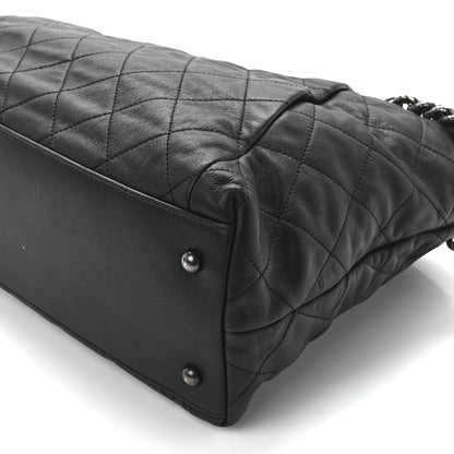 Chanel Calfskin Quilted Large Coco Pleats Tote Black 10 of 10
