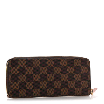 Louis Vuitton Damier Ebene Clemence Wallet Rose Ballerine 3 of 8
