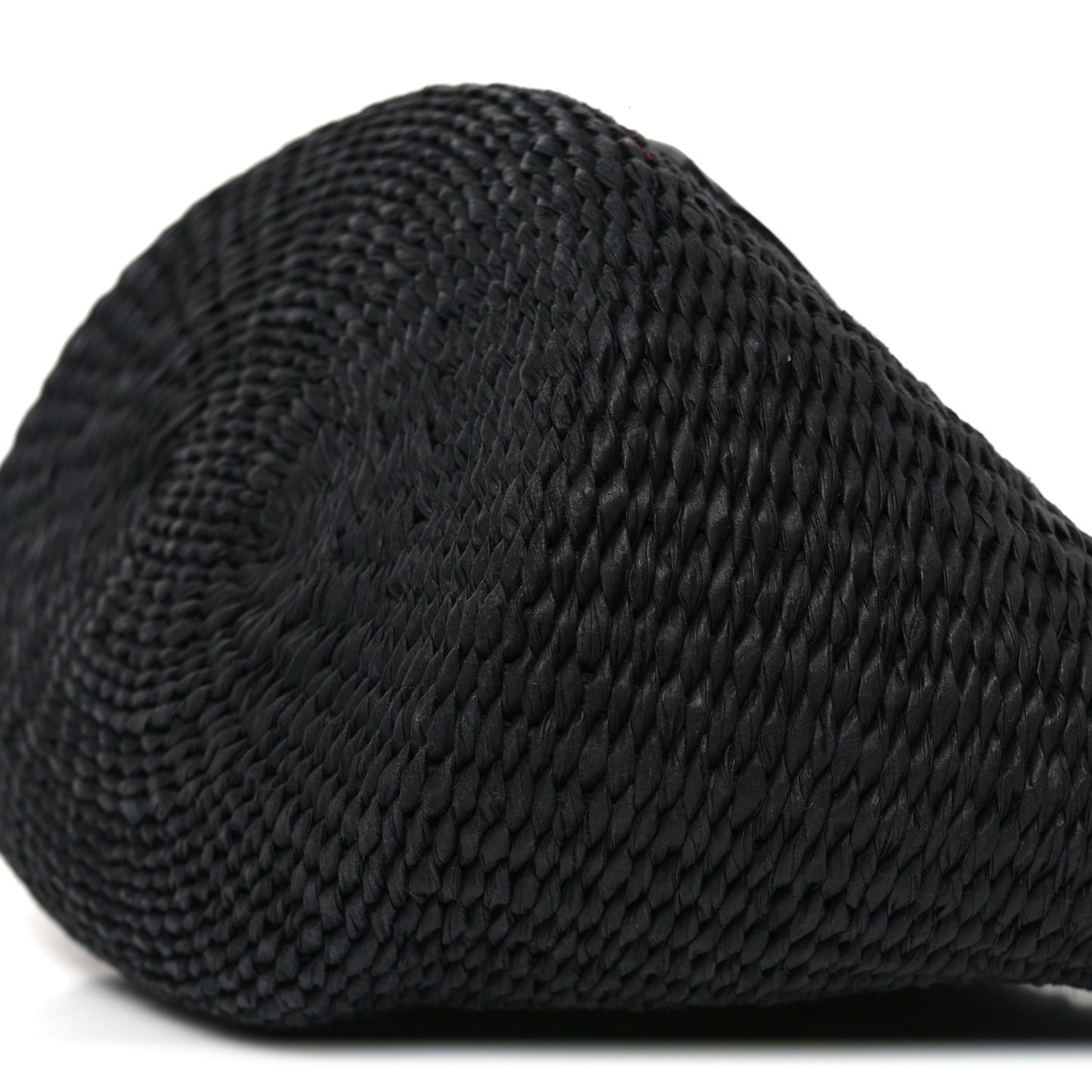 X MIFUKO Raffia Calfskin Mini Chain Basket Black