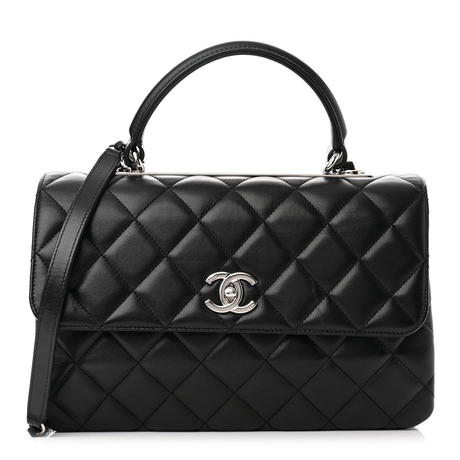 Chanel Lambskin Quilted Medium Trendy CC Flap Dual Handle Bag Black 1 of 10