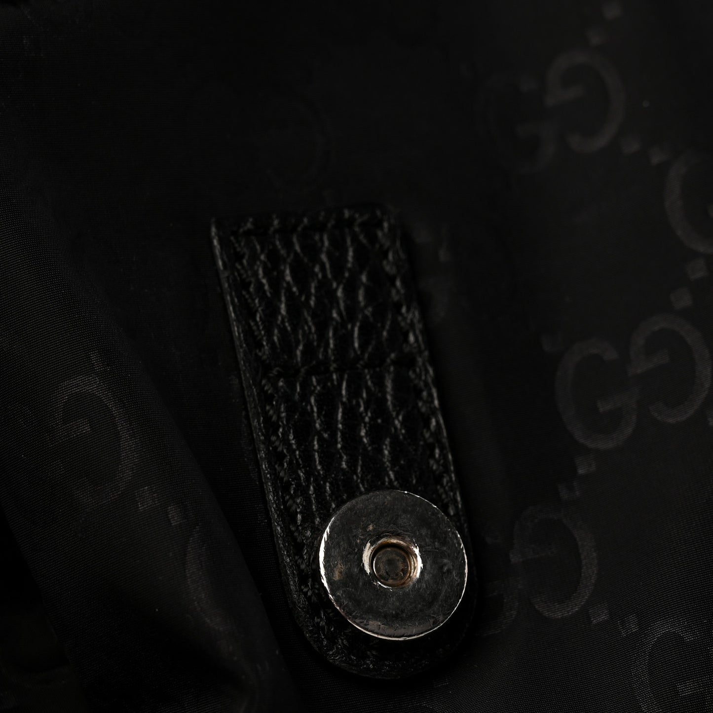 Nylon Monogram Double Buckle Flap Messenger Bag Black