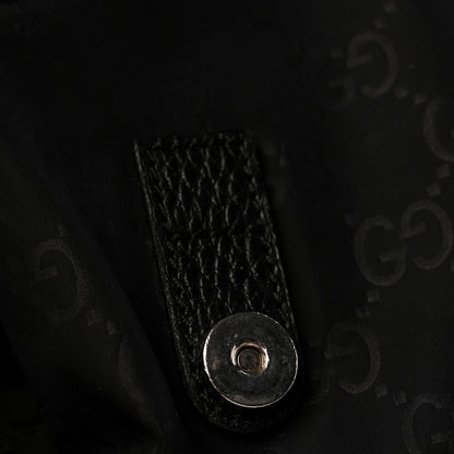 Gucci Nylon Monogram Double Buckle Flap Messenger Bag Black 11 of 13