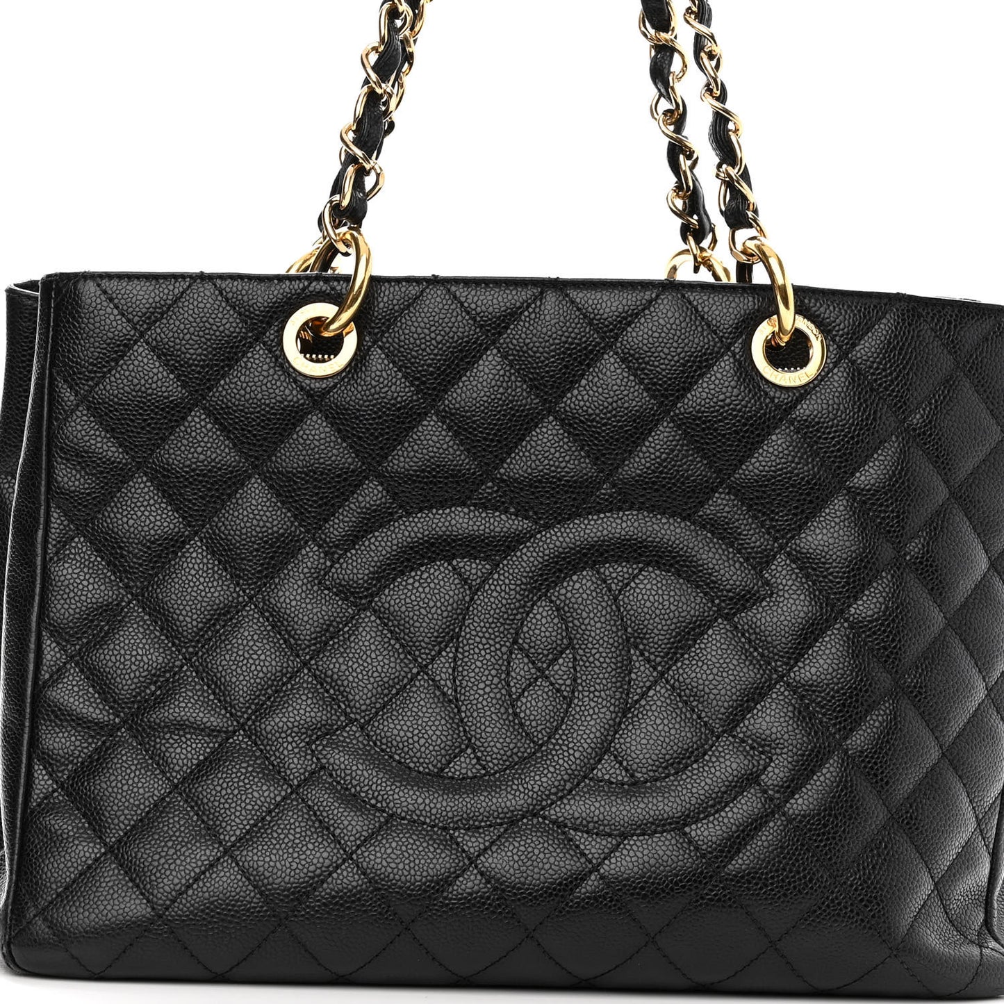 Caviar Quilted Grand Shopping Tote GST Black