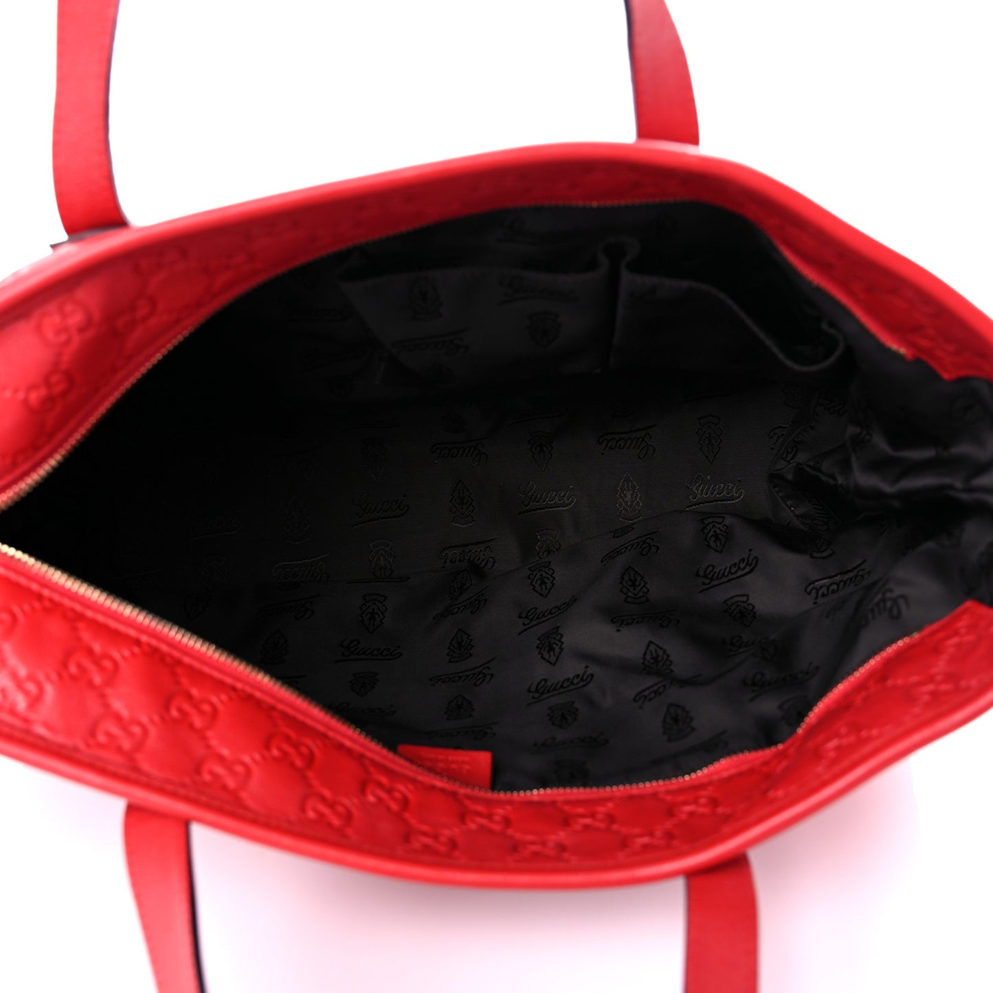 Guccissima Medium Zippered Shopping Tote Red