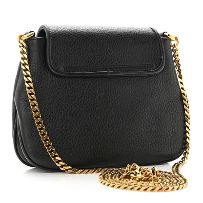 Gucci Pebbled Calfskin Small 1973 Chain Shoulder Bag Black 3 of 10