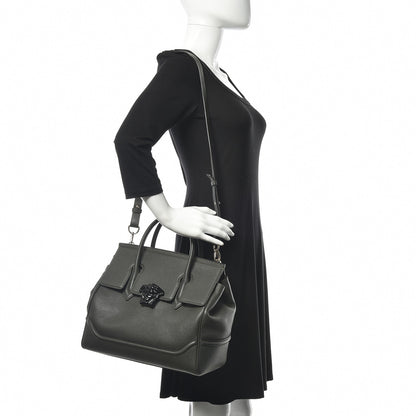 Versace Calfskin Large Palazzo Empire Bag Verde Scuro Black 2 of 11