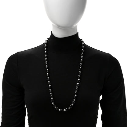 Tiffany Sterling Silver Black Onyx Bead Necklace 2 of 6