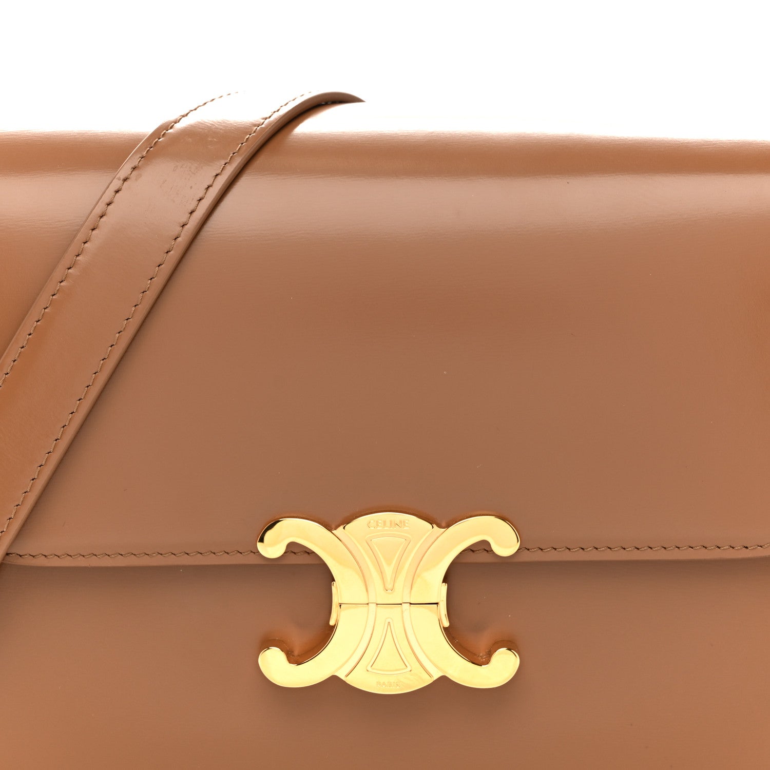 Celine Shiny Calfskin Medium Triomphe Bronze 9 of 16
