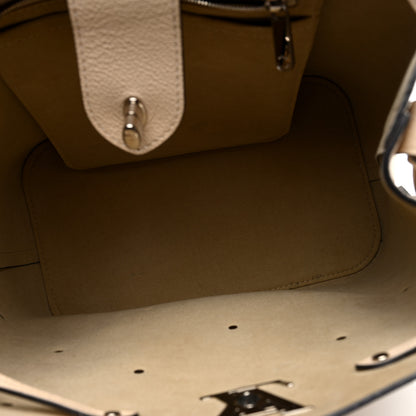 Louis Vuitton Calfskin Flowers Lockme Bucket Creme 5 of 10