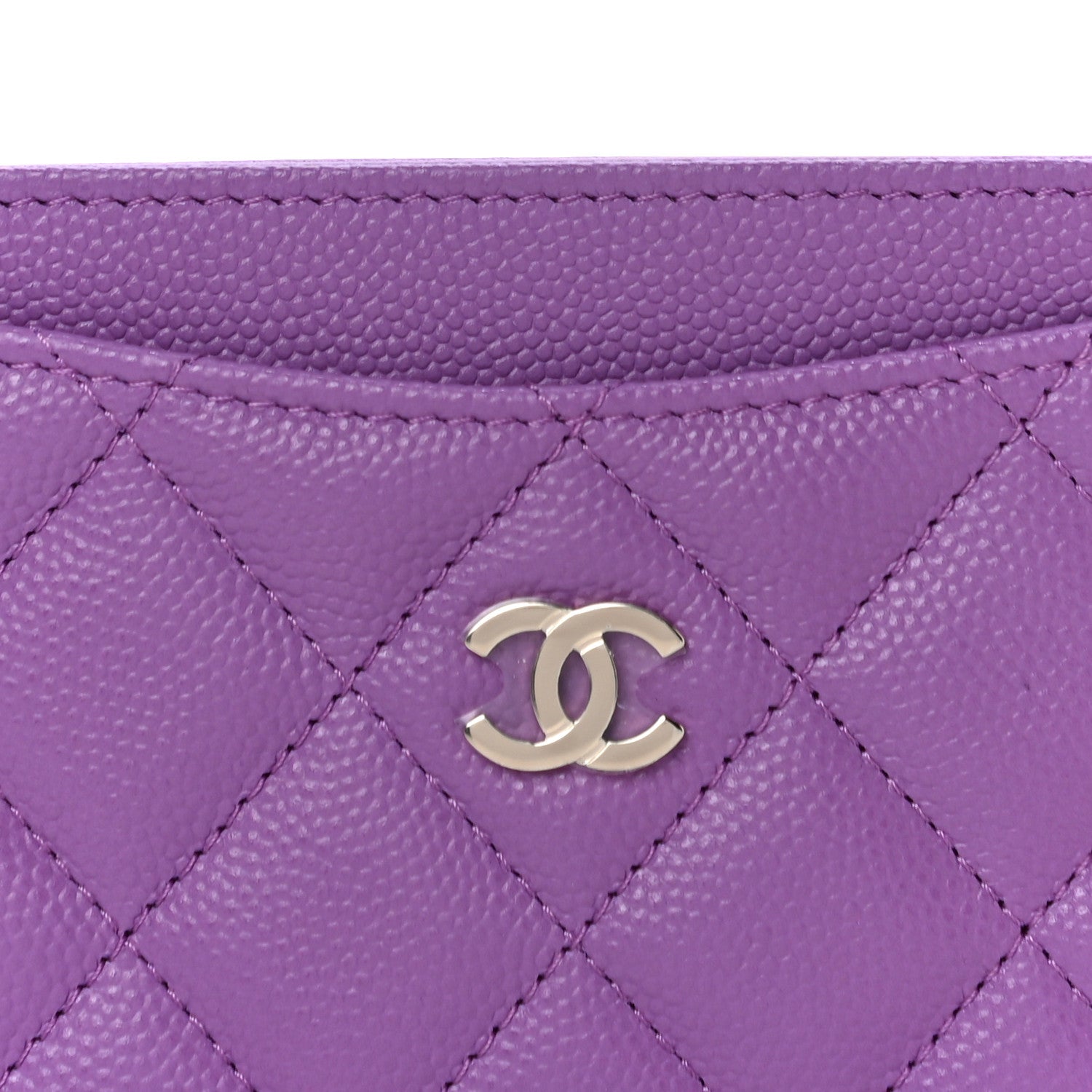 Chanel Caviar Quilted Card Holder Purple 9 of 12