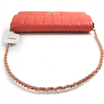 Chanel Lambskin East West Chocolate Bar Classic Flap Red 6 of 12