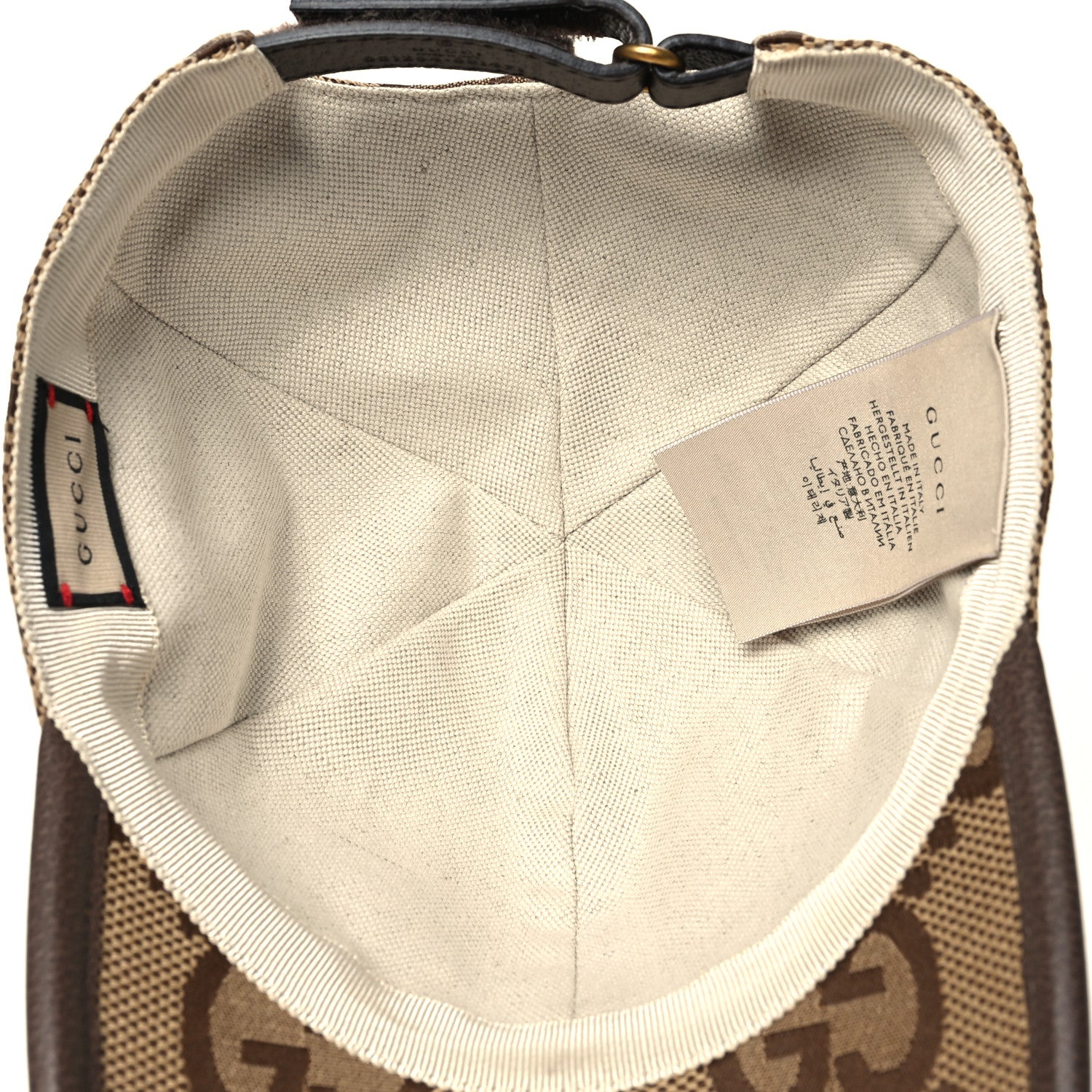 Gucci Monogram Jumbo GG Baseball Hat M 57 Camel Ebony 7 of 9