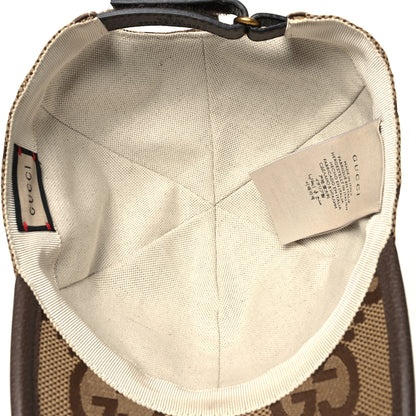 Gucci Monogram Jumbo GG Baseball Hat M 57 Camel Ebony 7 of 9