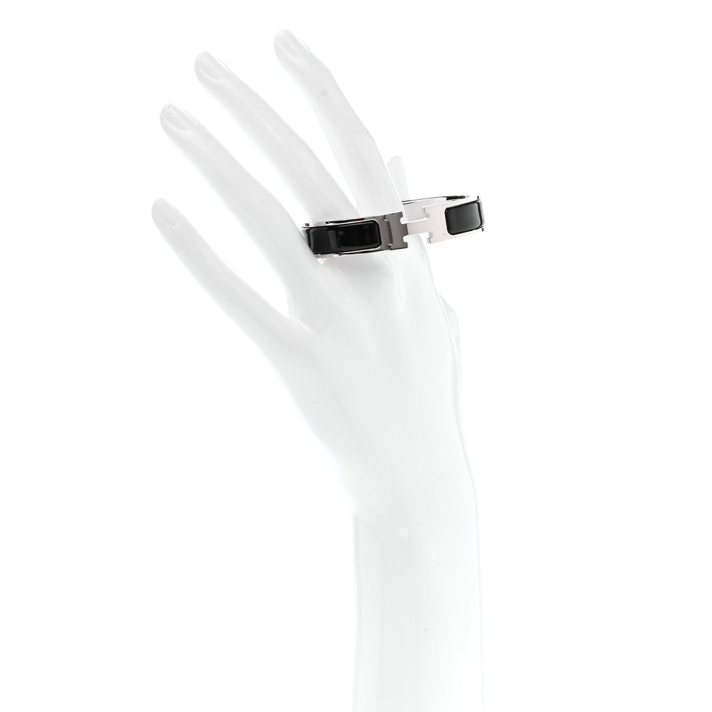 Enamel Narrow Clic Clac H Bracelet PM Black